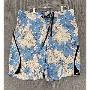 Vintage Quiksilver Board Shorts Mens 36 9" Floral Hawaiian Beach Swim Trunks Y2K